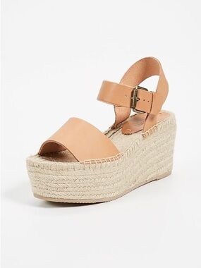 Soludos Minorca Platform Espadrille Wedge Sandal Nude Size 10 NIB